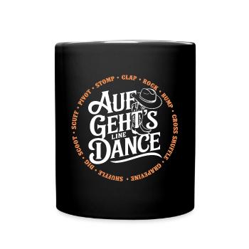 Line Dance Gruppe Training mein Tanzsport - Tasse einfarbig - Schwarz - Vorne