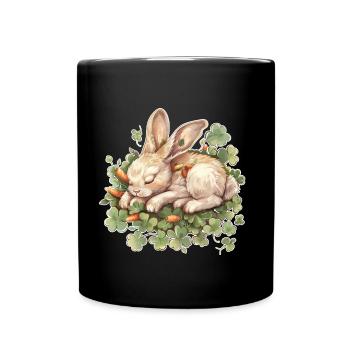 Lapin endormi Pâques - Mug uni - noir - Devant