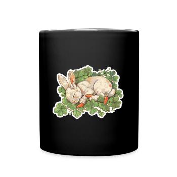 Lapin endormi Pâques - Mug uni - noir - Devant