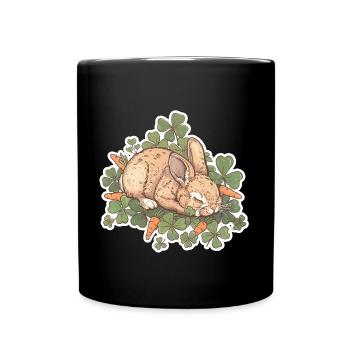 Lapin endormi Pâques - Mug uni - noir - Devant