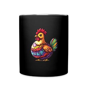 Colorful Hen Spring Motif Easter - Full Colour Mug - black - Front