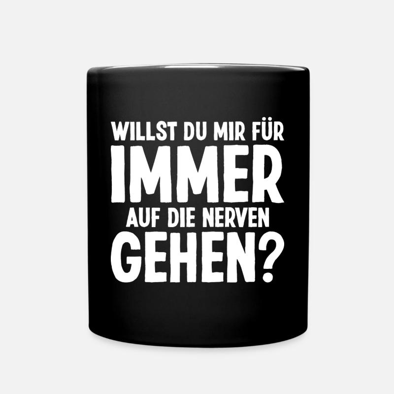 Heiratsantrag Willst du mich Heiraten Verloben - Tasse einfarbig - Schwarz