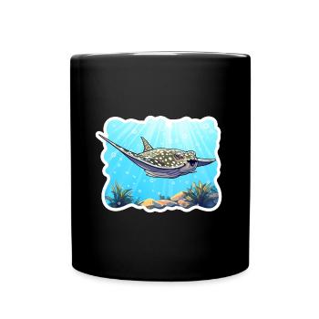 Rochen Ozeanmotiv Meeresliebhaber - Tasse einfarbig - Schwarz - Vorne