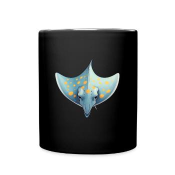 Rochen Ozeanmotiv Meeresliebhaber - Tasse einfarbig - Schwarz - Vorne
