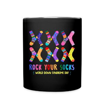 Rock Your Socks World Down Syndrome Awareness Day - Mug uni - noir - Devant