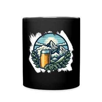Mountaineering and beer enjoyment - Full Colour Mug - black - Front