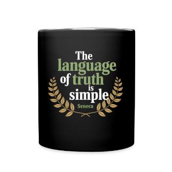 Seneca | The Language of Truth is Simple - Full Colour Mug - black - Front