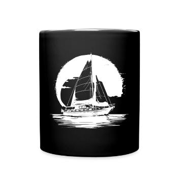 Segeln Zeichnung - Tasse einfarbig - Schwarz - Vorne