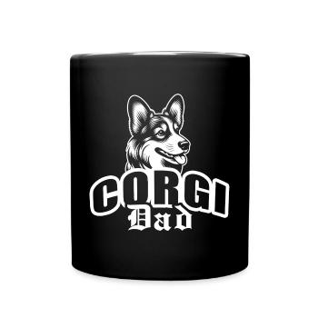 "Corgi Dad" with dog head - Full Colour Mug - black - Front