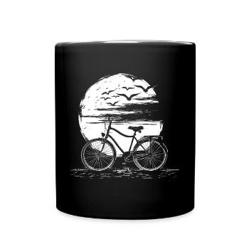 Cycling Drawing - Full Colour Mug - black - Front