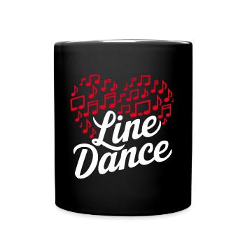 Line Dance Dancing with Love and the Heart - Full Colour Mug - black - Front