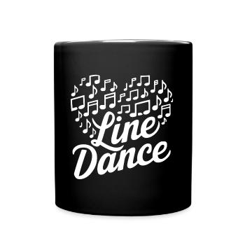 Line Dance Dancing with Love and the Heart - Full Colour Mug - black - Front