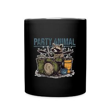 Raccoon Drums - Full Colour Mug - black - Front