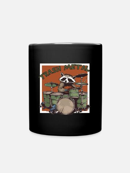 Trash Metal Raccoon Drums - Mug uni - noir