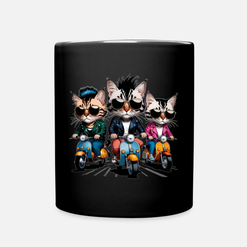 Chats rocker - Mug uni - noir