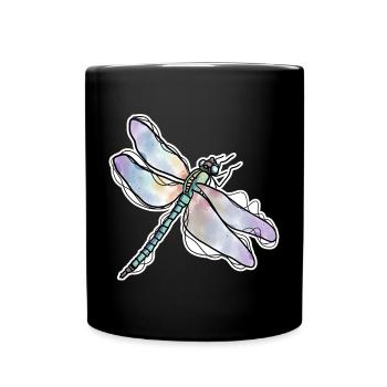 Libelle - Tasse einfarbig - Schwarz - Vorne