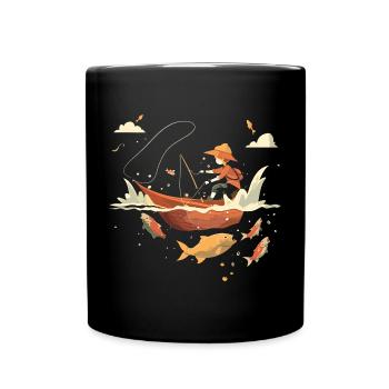 Fishing Cartoon Look - Full Colour Mug - black - Front