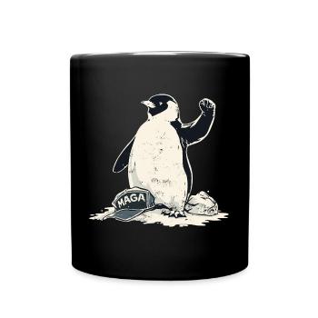 Resist Penguin Grunge Protest - Tasse einfarbig - Schwarz - Vorne