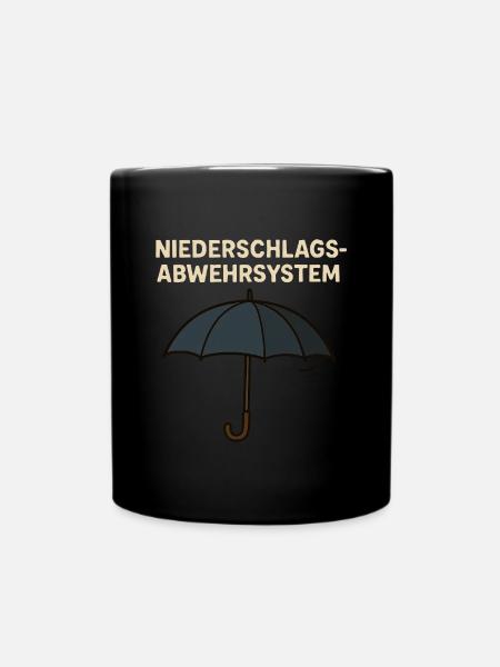 Lustiger Wetter Spruch Regenschutz Regenschirm - Tasse einfarbig - Schwarz