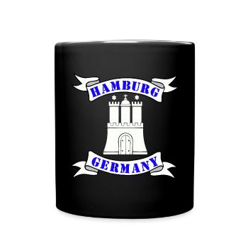 Hamburg Germany , Hammerburg - Tasse einfarbig - Schwarz - Vorne