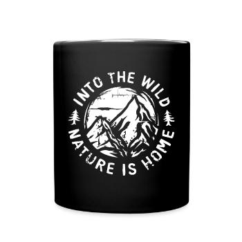 Outdoor Liebe mit Bergen - into the wild nature - Tasse einfarbig - Schwarz - Vorne