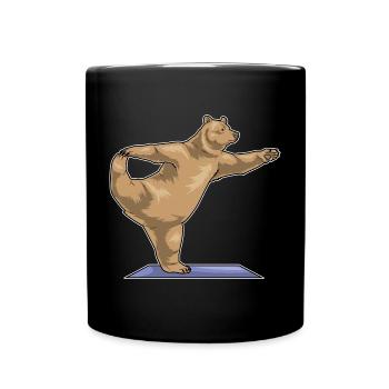 Bear Yoga Fitness Gymnastics - Full Colour Mug - black - Front