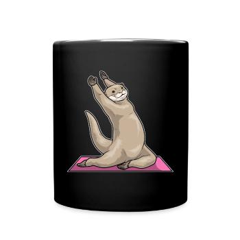 Otter Yoga Fitness Gymnastik - Tasse einfarbig - Schwarz - Vorne