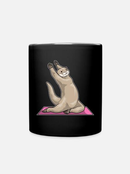 Otter Yoga Fitness Gymnastik - Tasse einfarbig - Schwarz