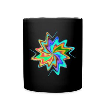 Regenbogen Wirbelstern - Tasse einfarbig - Schwarz - Vorne