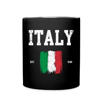 Italy Flag Brushstroke Design - Full Colour Mug - black - Front
