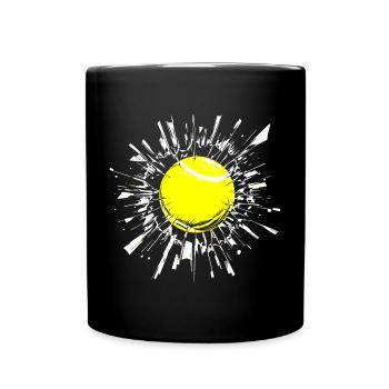Tennis Ball With Full Force Through The Window shirt - Full Colour Mug - black - Front
