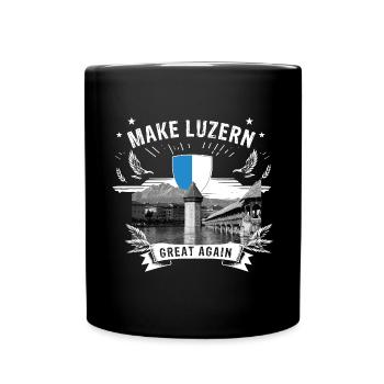 MAKE LUZERN GREAT AGAIN KI mit Wappen - Tasse einfarbig - Schwarz - Vorne