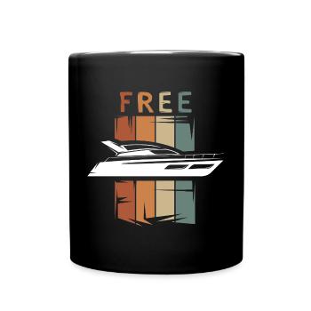 Illustration de yacht vintage - Icône des sports nautiques - Mug uni - noir - Devant