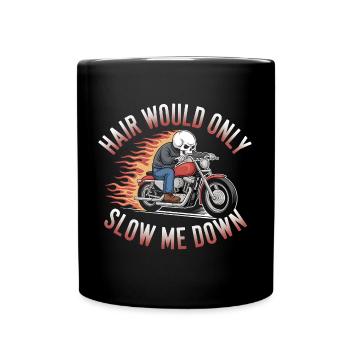 Motard chauve crâne motard graphique drôle - Mug uni - noir - Devant
