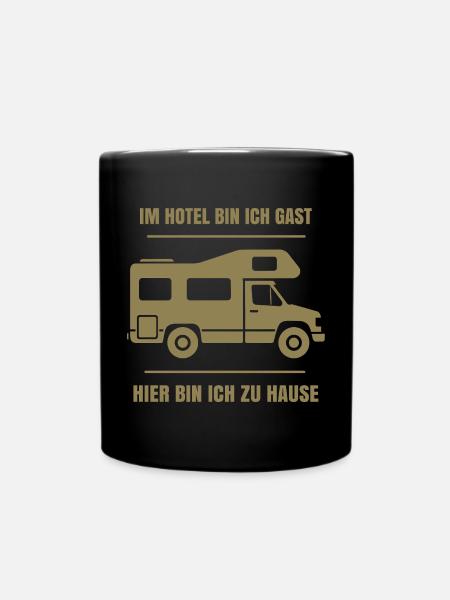 Cooler Dauercamper Spruch Wohnmobil Zuhause - Tasse einfarbig - Schwarz