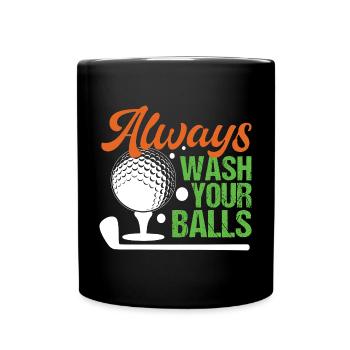 Golf - Lavez toujours vos balles - Mug uni - noir - Devant