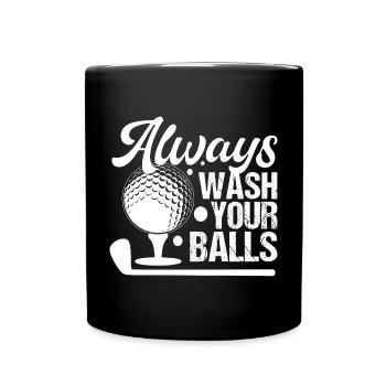 Golf - Lavez toujours vos balles - Mug uni - noir - Devant