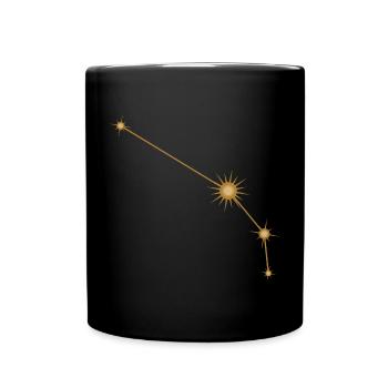 Stern Konstellation Widder Sternzeichen Sternzeichen Golden - Tasse einfarbig - Schwarz - Vorne