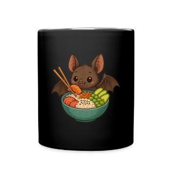 Sushi Bat - Tasse einfarbig - Schwarz - Vorne