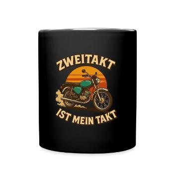 Simson S50 Zweitakt DDR Motorrad Mofa S51 - Tasse einfarbig - Schwarz - Vorne