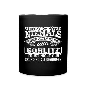 Der alte Mann aus GÖRLITZ - Tasse einfarbig - Schwarz - Vorne