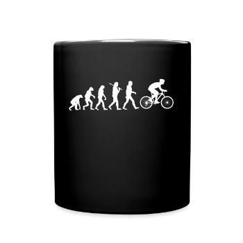 Evolution Fahrrad Sport Darwin Humor Geschenk - Tasse einfarbig - Schwarz - Vorne