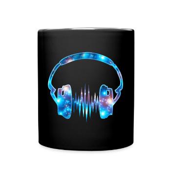 Headphone Music Galaxy Galaxy - Full Colour Mug - black - Front
