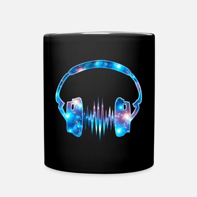 Kopfhörer Musik Galaxie Galaxy - Tasse einfarbig - Schwarz