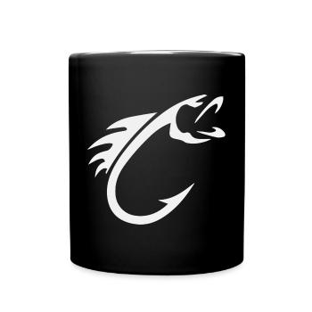 Angeln - Tasse einfarbig - Schwarz - Vorne