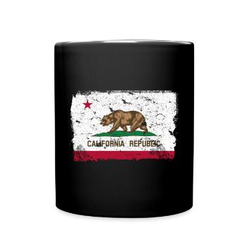 Californie Drapeau Vintage - Mug uni - noir - Devant