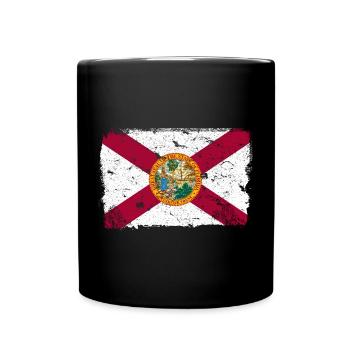 Florida Vintage Flagge - Tasse einfarbig - Schwarz - Vorne
