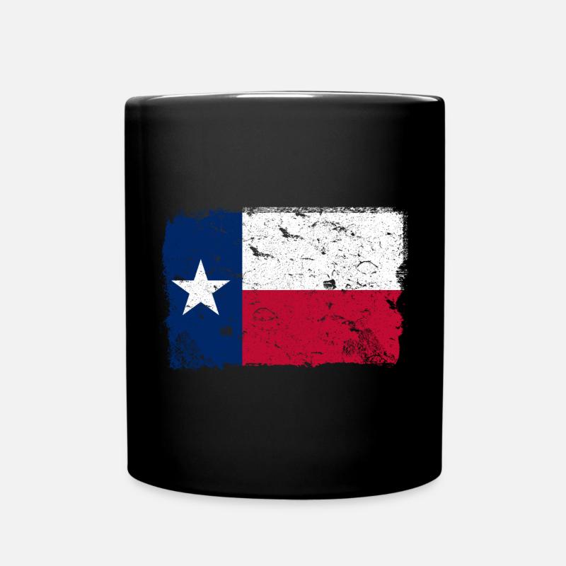 Texas Vintage Flagge - Tasse einfarbig - Schwarz