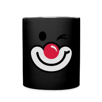 Clownsgesicht 2 - Tasse einfarbig - Schwarz - Vorne