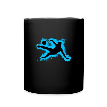 Sport Football Bleu clair et Noir Contour - Mug uni - noir - Devant